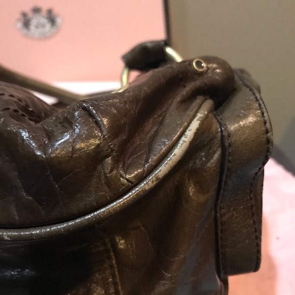 SOLD Juicy Couture vintage leather satchel cowhide USED - Picture 9 of 16